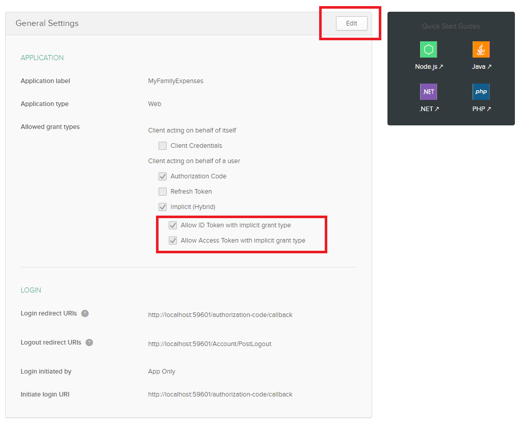Okta Application Settings