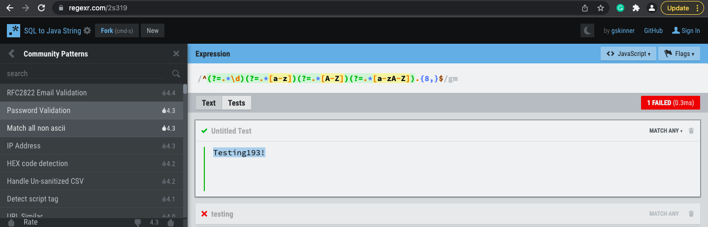 Regexr screenshot