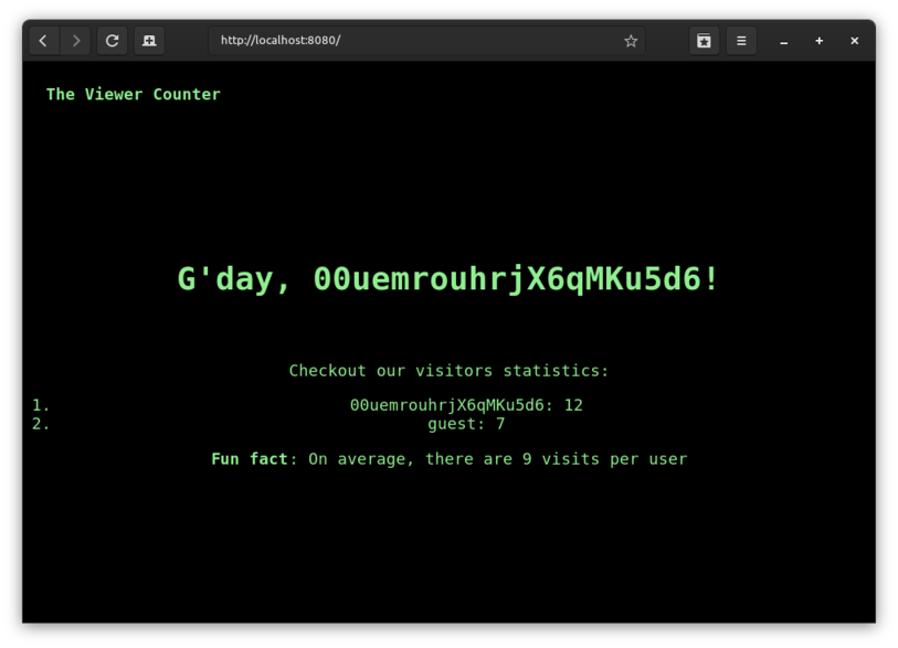 Demo application which counts visits