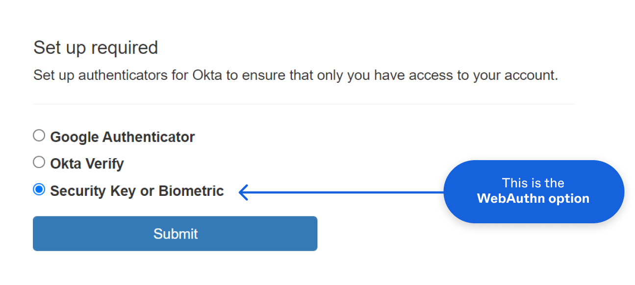 An authenticator list showing Passkey authenticator available for use